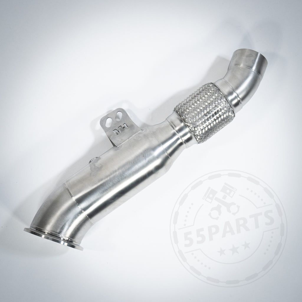 Die 55Parts Special High Flow Downpipe (Euro 6 200 Zeller) von 55Parts & MH Pipes passt für BMW M140i, M240i, M340i, 440i, 540i, 640i, 740i, 840i, X3, X4, Z4 & Supra B58(TU) F/G Serie zur Leistungssteigerung.